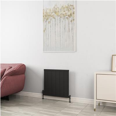 Kingswood Slimline 600 x 610 Aluminium Radiator Matt Black