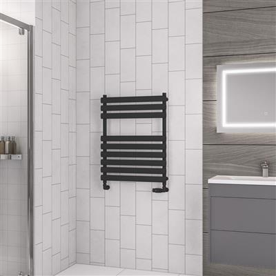 Tunstall 800 x 600 Towel Rail Matt Black