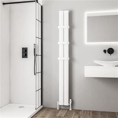 Malmesbury 1800 x 185 Aluminium Radiator Matt White