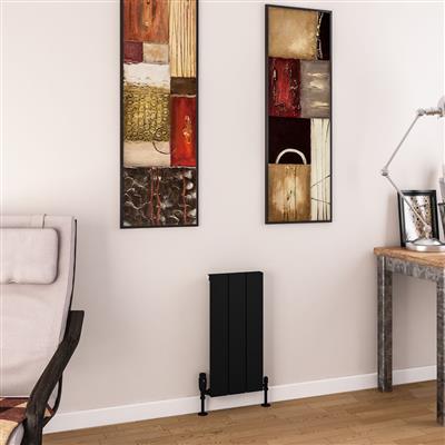 Charlton 600 x 280 Aluminium Radiator Matt Black