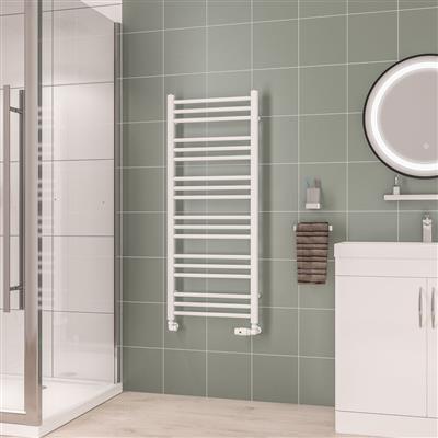 Corinium Round 1200 x 500 Towel Rail Gloss White