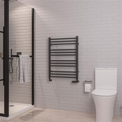 Corinium Round 800 x 600 Towel Rail Matt Anthracite