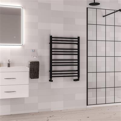 Corinium Round 800 x 600 Towel Rail Matt Black