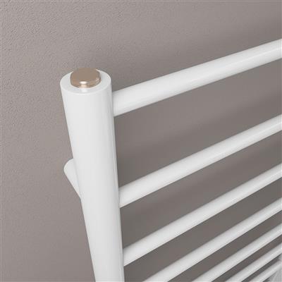 Tuscan Round 1200 x 600 Towel Rail Gloss White