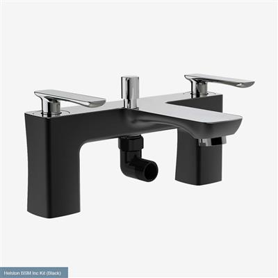 Helston Bath Shower Mixer Tap (BSM) with Handset Gloss Black