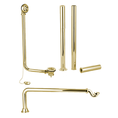 Roll Top Bath Waste Pack - Brushed Brass