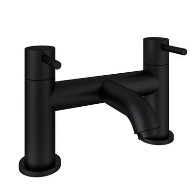 Meriden Bath Filler Tap with Curved Spout Matt Black