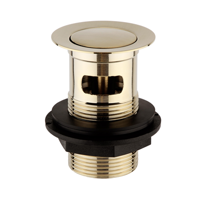 Push Button Basin Waste - Brushed Brass