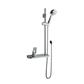 700mm Tall Sliding Riser Kit with Rectangular Soap Dish, Shower Handset & Hose - Chrome