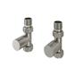 Straight Radiator Valves (pair) Brushed Nickel