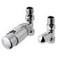 New 15mm Straight TRV & Lockshield Valve Chrome