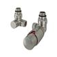 15mm Corner TRV & lockshield valve Brushed Nickel