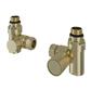 Corner Manual Dual Fuel Radiator Valves (pair) Brushed Brass