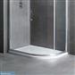 Volente Plan D Left Hand (LH) ABS 1200mm x 800mm Offset Quadrant Stone Resin Shower Tray - White