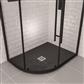  Crossland  1200 x 900mm Left Hand (LH) Offset Quad Shower Tray with Slate Finish - Black