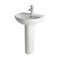 Farringdon 55cm x 46cm 1 Tap Hole Ceramic Cloakroom Basin with Overflow & Fixings - White
