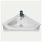 Diamante 45cm x 64cm 1 Tap Hole Ceramic Corner Basin - White