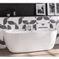 Grafton D shaped Bath 1650 x 790 x 600 (460mm Depth) - White