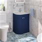 Hardwick 60cm Right Hand (RH) 2 Door Corner Cabinet Basin Unit - Matt Blue