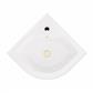 Hardwick 43cm x 43cm 1 Tap Hole Polymarble Corner Basin with Overflow - White