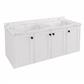 Hardwick 120CM 4 Door Square Double Bowl Wall Hung Basin Vanity Unit - White