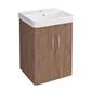 Cavone II 400mm Wall Hung 2 Door Wall Hung Basin Vanity Unit - Medium Oak 