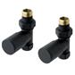 Straight radiator valve (pair) Matt Black