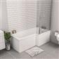 Shannon 1500 x 850 x 400mm Right Hand (RH) L-Shaped 4mm Shower Bath - White