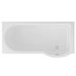 Portland 1600 x 850 x 440mm Left hand (LH) P-Shaped Beauforte Shower Bath - White