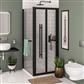 Vantage 2000 6mm Easy Clean 2000mm x 900mm Bi-Fold Shower Door - Matt Black