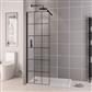 Vantage 2000 8mm Easy Clean 2000mm x 500mm Framed Walk-In Shower Panel - Matt Black