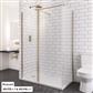 Vantage 2000 8mm Easy Clean 2000mm x 700mm Walk-In Shower Panel - Brushed Brass
