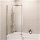 6mm 1400 x 835mm Left Hand (LH) L-Shaped Bath Screen - Brushed Brass