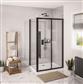 Vantage 2000 Easy Clean 2000x1300mm Slider Shower Door - Matt Black