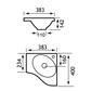 Oslo 38cm x (400x234)cm Right Hand (RH) 1 Tap Hole Corner Combi Long Basin - White