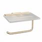 Asti Toilet Roll Holder with Glass Shelf Brushed Brass