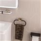 Catania Toilet Roll Holder with Shelf Matt Black/Brushed Brass