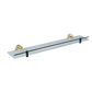 Catania Glass Shelf in Matt Black/Brushed Brass