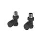 Straight Radiator Valves (pair) Matt Anthracite