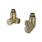 Corner Radiator Valves (pair) Brushed Brass