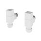 Angled Square Radiator Valves (pair) Matt White