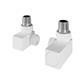 Corner Square Radiator Valves (pair) Matt White