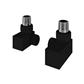 Corner Square Radiator Valves (pair) Matt Black