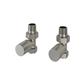 Straight Radiator Valves (pair) Brushed Nickel