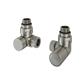 Corner Radiator Valves (pair) Brushed Nickel