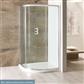 Volente 6mm Easy Clean 1000x800mm Single Door Offset Quadrant Shower Enclosure - Chrome