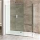 Volente 6mm Easy Clean 1850mm x 500mm Walk-In End Shower Panel with Support Bar - Chrome Profiles