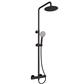 Modern Adjustable Height (850-1200mm) Round Thermostatic Shower Pole - Matt Black