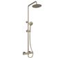 Modern Adjustable Height (850-1200mm) Round Thermostatic Shower Pole - Brushed Brass