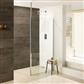 Valliant 8mm 1950mm x 800mm Square Pole Walk-In Front Shower Panel - Chrome